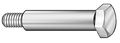Zoro Select Shoulder Screw, 3/8"-16 Thr Sz, 3/4 in Thr Lg, 1-1/2 in Shoulder Lg, Steel, 2 PK Z0713