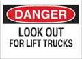 Brady Danger Sign, 10 in Height, 14 in Width, Polyester, Rectangle, English 88132