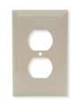 Hubbell Wiring Device-Kellems Duplex Receptacle Wall Plates and Box Cover, Number of Gangs: 1 Nylon, Smooth Finish, Ivory NPJ8I