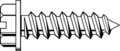 Zoro Select Sheet Metal Screw, #7 x 1/2 in, Zinc Plated Steel Hex Head Slotted Drive, 100 PK 697459-PG