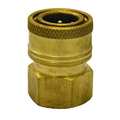 Zoro Select 3/8 (F)NPT Quick Connect Coupler, 4000 PSI Max Pressure, Brass/Stainless Steel 1MDG7