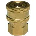 Zoro Select 1/4 in (F) Quick Connect Coupler, Brass/Stainless Steel, 4000 psi Max 1MDG6