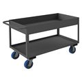 Zoro Select Utility Cart with Deep Lipped Metal Shelves, Steel, Flat, 2 Shelves, 3,600 lb RSC6-2436-2-3.6K-6PU-95