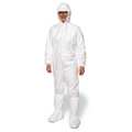 Dupont Hooded Disposable Coveralls, 25 PK, White, High Density Spunbond Polyethylene, Zipper IC180SWH3X002500