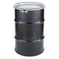 Zoro Select Open Head Transport Drum, Steel, 30 gal, Unlined, Black CQ3002