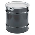 Zoro Select Open Head Transport Drum, Steel, 10 gal, Lined, Black CQ1002L