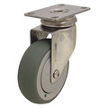 Zoro Select Swivel Plate Caster, TPR, 4 in., 190 lb. P14SX-RP040K-12-AM