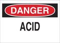 Brady Danger Sign, 10 x 14In, R and BK/WHT, Acid 84327