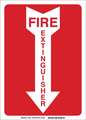 Brady Fire Extinguisher Sign, 10X7", R/WHT, Width: 7" 25718
