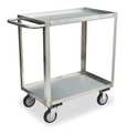 Jamco Flat Handle Utility Cart, Stainless Steel, 2 Shelves, 1,200 lb XB130S500