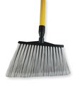 Tough Guy 9 in Sweep Face Broom, Soft, Synthetic, Black, 58" L Handle 1NFG2