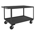 Zoro Select Utility Cart with Lipped & Flush Metal Shelves, Steel, Flat, 2 Shelves, 3,000 lb RSC-243036-2-3K-TLD-95