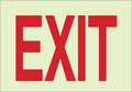 Brady Exit Sign, English, 10" W, 7" H, Polyester, White 73509
