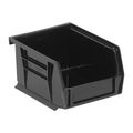 Quantum Storage Systems 10 lb Hang & Stack Storage Bin, Polypropylene/Polyethylene, 4 1/8 in W, 3 in H, 5 3/8 in L, Black QUS210BR