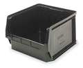 Quantum Storage Systems 75 lb Shelf Storage Bin, Polypropylene/Polyethylene, 12 3/8 in W, 11.9 in H, 19 3/4 in L, Black QMS533BR