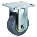 Zoro Select Rigid Plate Caster, Rubber, 4 in., 350 lb. P21R-PRP040R-14-EL-001