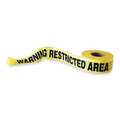 Zoro Select Barricade Tape, Warning Restricted Area, 3 in Wide x 1000 ft Long, Polyethylene, 1.6 mil Thickness 1N912