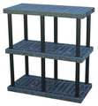 Structural Plastics Freestanding Plastic Shelving Unit, Open Style, 24 in D, 48 in W, 51 in H, 3 Shelves, Black S4824x3