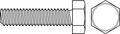 Zoro Select 1/4"-20 x 1/2 in Hex Hex Machine Screw, Zinc Plated Steel, 50 PK HTCEIF02500500US-050P