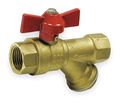 Zoro Select Ball Valve, Brass, 1/2 In NPT F x F 1PYY8