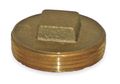 Zoro Select Brass Raised Square Head Plug, MNPT, 1-1/2" Pipe Size 156-021