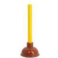 Zoro Select Forced Cup Plunger, Durable Rubber, 4 in Cup Dia, 8 in Wood Handle 1RLV7