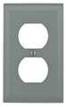 Hubbell Wiring Device-Kellems Single Receptacle Cover, Ivory HBL3043BEIV