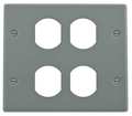 Hubbell Wiring Device-Kellems Duplex Plate, Gray, Steel, Plates HBL4747BBGY