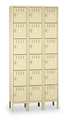 Tennsco Box Locker, 36 in W, 15 in D, 78 in H, (3) Wide, (18) Openings, Sand BK6-121512-3SD