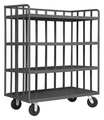 Zoro Select Single-Side-Access Slat-Wall Metal Stock Truck, Steel, Flat, 4 Shelves, 3,600 lb OPT-4830-95