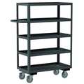 Zoro Select Utility Cart with Lipped Metal Shelves, Steel, Flat, 5 Shelves, 1,200 lb RSC-3048-5-95
