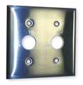 Hubbell Barrel Key Wall Plates and Box Cover, Number of Gangs: 2 Stainless Steel, Brushed Finish, Silver SS22RKL