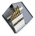 Cle-Line 15PC 135° Heavy-Duty Parabolic Jobber Length Drill Set Cle-Line 1872-TN TiN HSS RHS/RHC 1/16-1/2 C18701