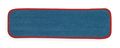 Tough Guy 18 in L Flat Mop Pad, 16 oz Dry Wt, Hook-and-Loop Connection, Looped-End, Blue/Red, Microfiber 1TTY7