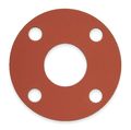 Zoro Select Gasket, Full Face, 3/4 In, SBR, Red 7124FF-0150-125-0075