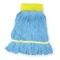 Tough Guy 5in String Wet Mop, 12oz Dry Wt, Clamp/Quick Chnge/Side-Gate Connect, Loop-End, Blue, Rayon/Synthetic 1TYX3