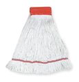 Tough Guy 5in String Wet Mop, 22oz Dry Wt, Clamp/Quick Chnge/Side-Gate Connect, LoopEnd, White, Cotton/Synthetic 1TYV4