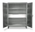 Strong Hold 12 ga. ga. Stainless Steel Storage Cabinet, 48 in W, 66 in H, Stationary 45-243SS