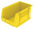 Akro-Mils 60 lb Hang & Stack Storage Bin, Plastic, 11 in W, 10 in H, Yellow, 18 in L 30260YELLO