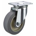 Zoro Select Swivel Plate Caster, Rubber, 3-1/2 in, 250 lb, C P12S-PRP035D-12