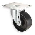 Zoro Select Swivel Plate Caster, Cast Iron, 4 in, 450 lb, D 1UKW9