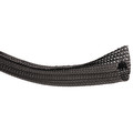 Techflex Braided Sleeving, 150 ft., Black, Wall Thickness: 0.025 in F6N0.38BK