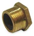 Zoro Select Red Brass Hex Bushing, MNPT x FNPT, 1" x 1/2" Pipe Size 1VFY9