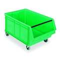 Quantum Storage Systems 300 lb Mobile Storage Bin, Polyethylene, 18 3/8 in W, 14 7/8 in H, Green, 29 in L QMS843MOBGN