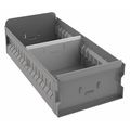 Zoro Select Drawer Storage Bin, Steel, 8 1/4 in W, 4 1/2 in H, Gray, 17 in L BX-818