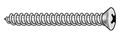 Zoro Select Sheet Metal Screw, #6 x 1/2 in, Plain 18-8 Stainless Steel Oval Head Phillips Drive, 100 PK U51690.013.0050