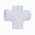 Zoro Select PVC Double Sanitary Tee, Hub, 2 in Pipe Size 1WJR9