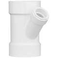 Zoro Select PVC Reducing Wye, Hub, 4 in x 4 in x 1 1/2 in Pipe Size 1WJV8