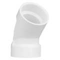 Zoro Select PVC Elbow, 45 Degrees, Hub, 1-1/2 in Pipe Size 1WKC1