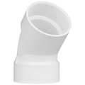 Zoro Select PVC 45 Degree Elbow, Hub, 3 in Pipe Size 1WKC5